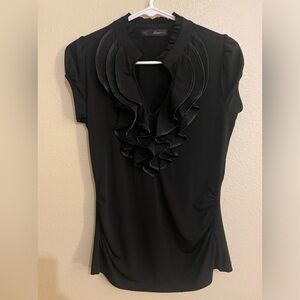 Black Cap Sleeve Dress Shirt S Like New